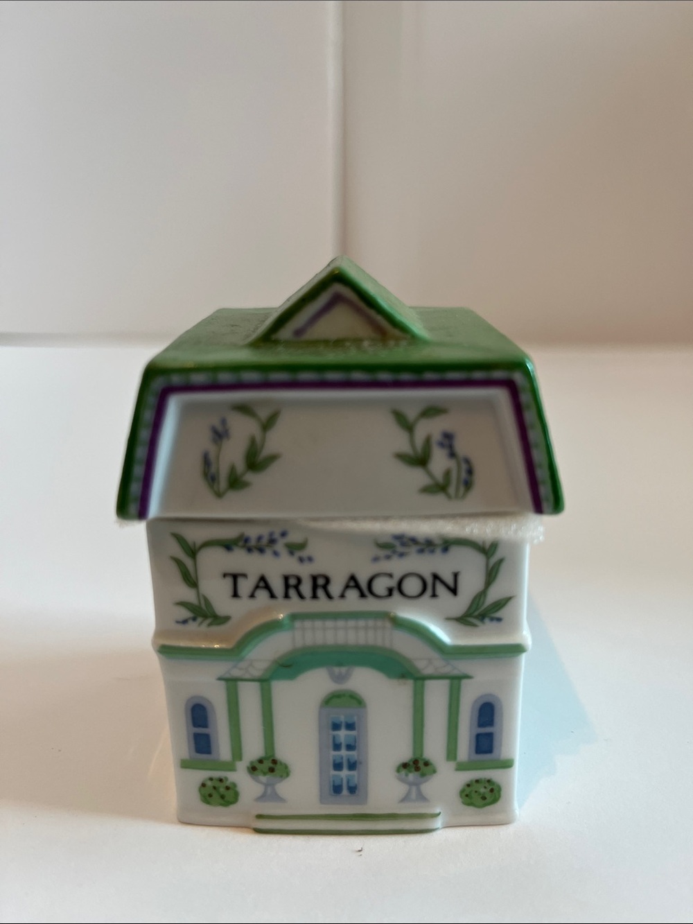 Lenox Tarragon Spice Jar House in Green, White, Purple, Blue - Picture 3 of 9
